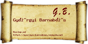 Györgyi Barnabás névjegykártya
