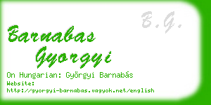 barnabas gyorgyi business card