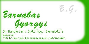 barnabas gyorgyi business card